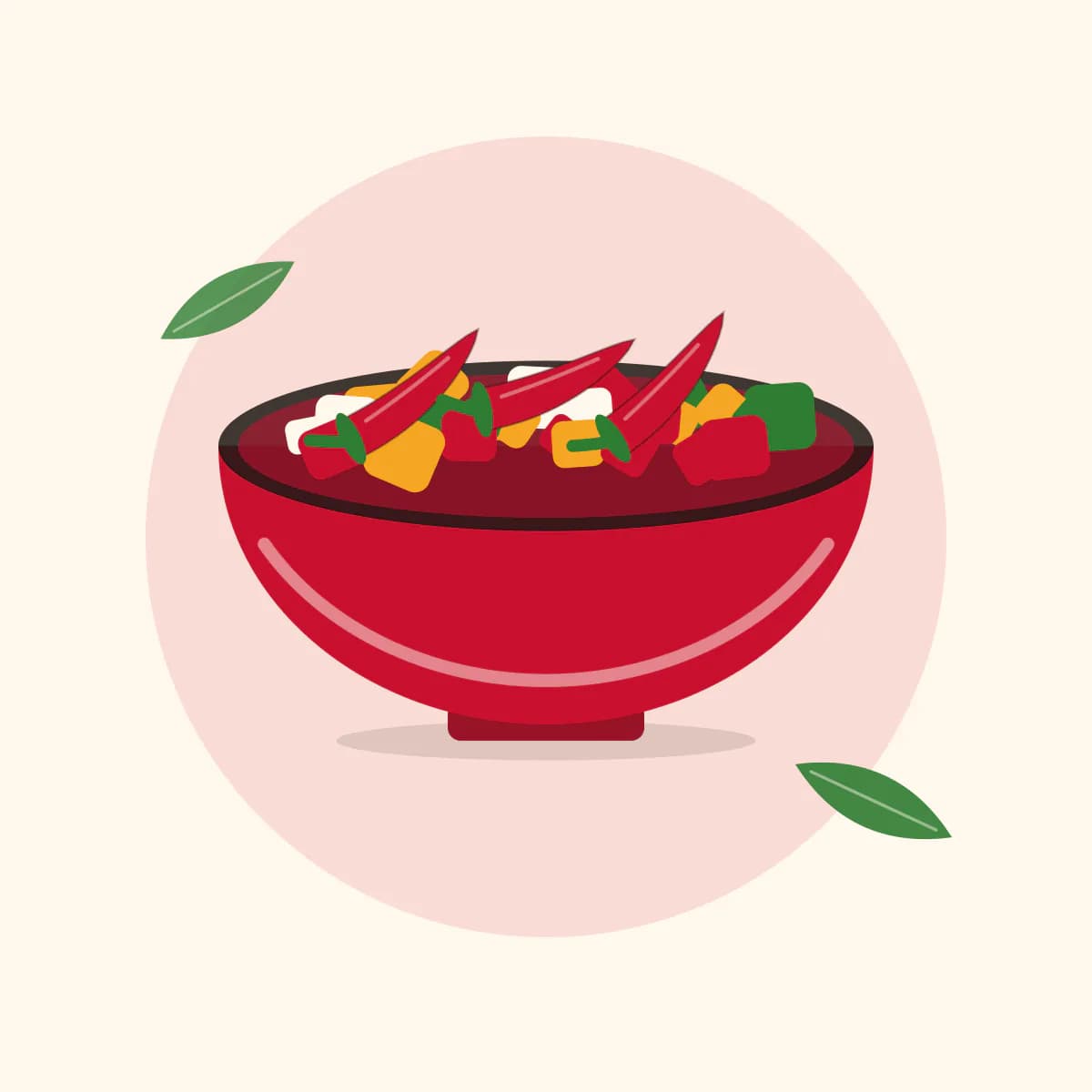 Ilustrasi Rujak Aceh pedas dengan irisan cabai